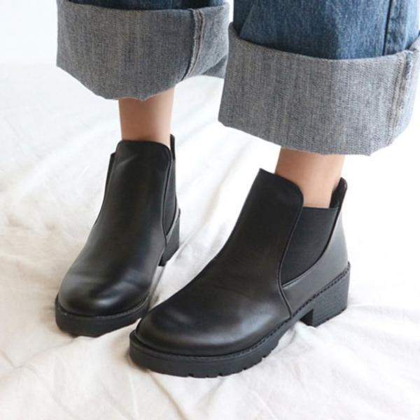 앵클부츠 둥근코 앵글 워커 첼시 여성부츠 부티 F59