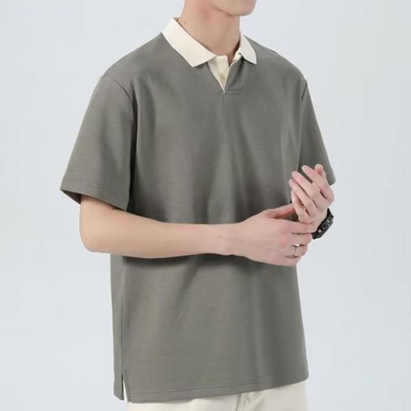 남성 캐주얼 베이직 3컬러 루즈핏 카라 반팔 티셔츠