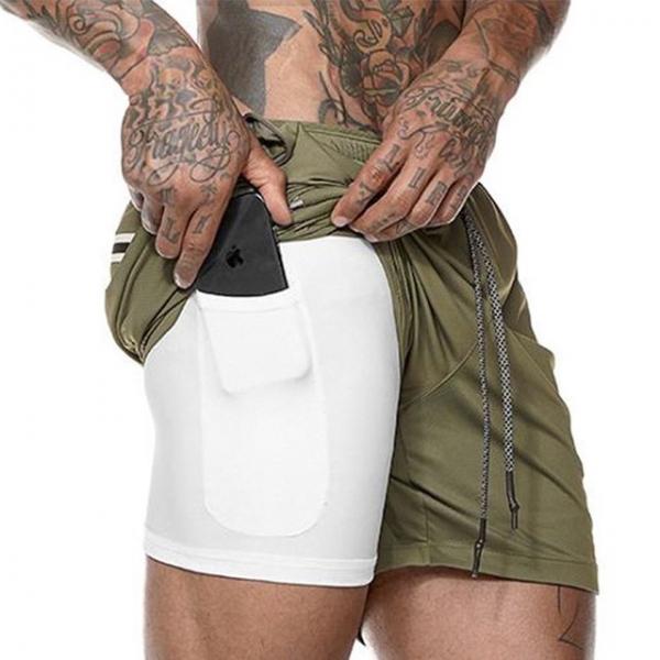 남자 헬스반바지 투인원 일체형 레깅스 짐웨어반바지