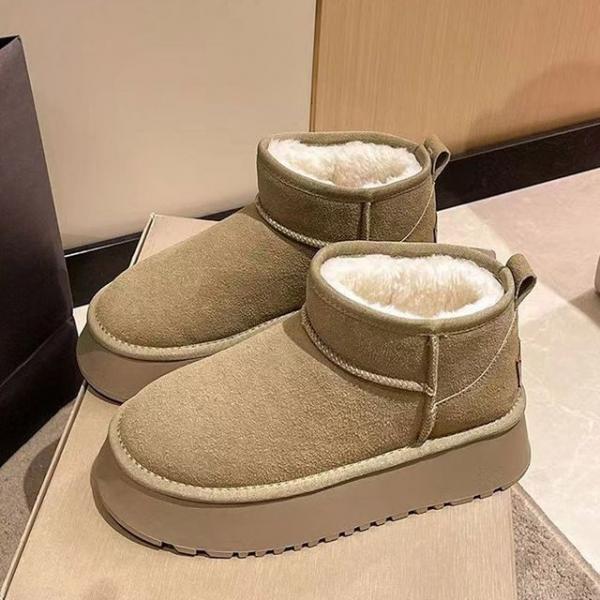 LND 여성 키높이 털안감 스웨이드 통굽 털부츠 방한