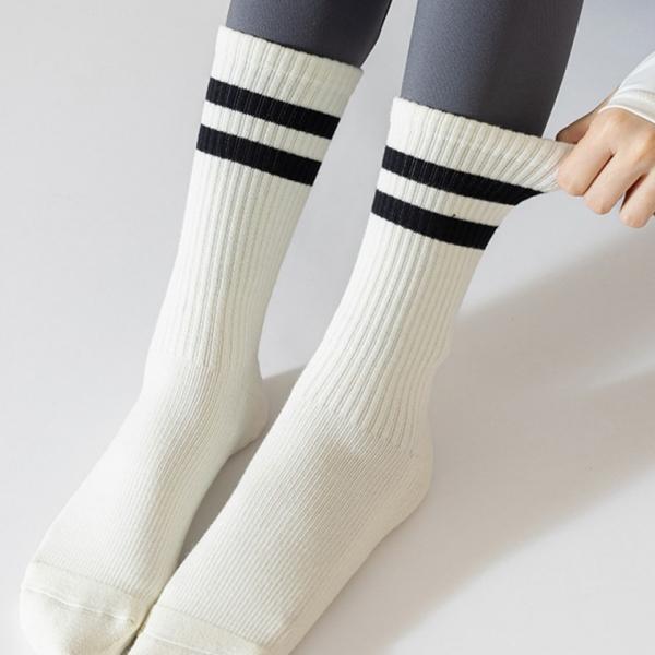 [싸더라] 겨울용 두꺼운 필라테스 요가 양말 논슬립 미끄럼방지 두줄양말 20cm 장목