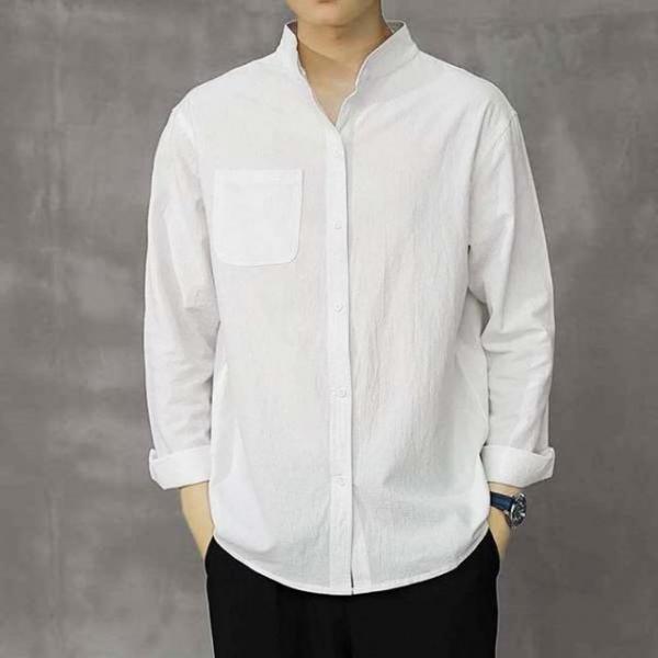 셔츠 차이나카라 남성 베이직 긴팔