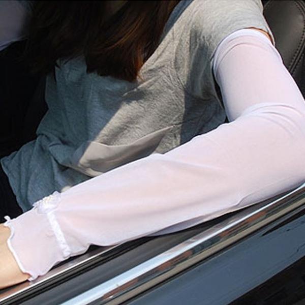 여성 망사 쿨토시 꽃장식 팔토시 시원한 여름 운전용