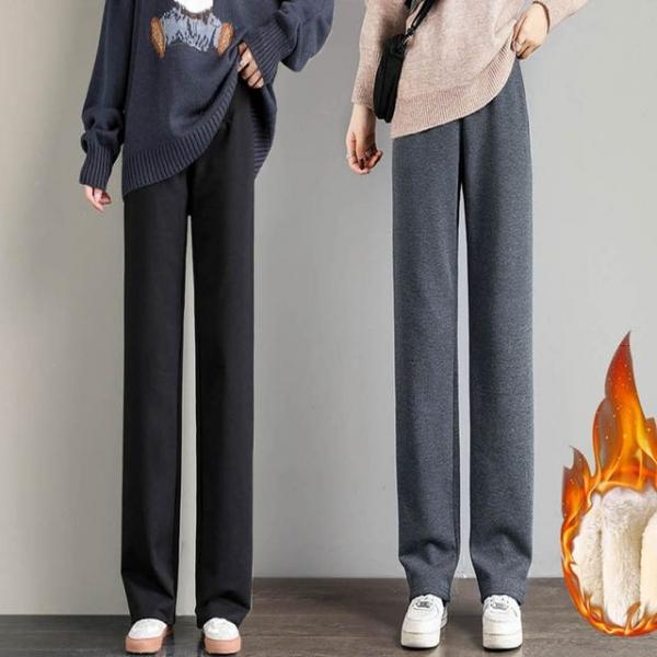여성 겨울 기모바지 통바지 와이드팬츠 융털 안감
