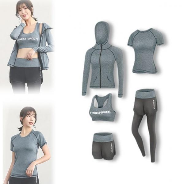 여성 여름 실내 헬스 트레이닝 운동복 츄리닝 세트