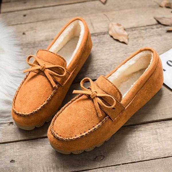신발 겨울 슈즈 양털 털 로퍼 모카신 리본 기모 단화