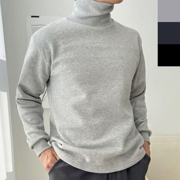 남자 기모 목폴라 티셔츠 1P 남친룩 겨울 레이어드