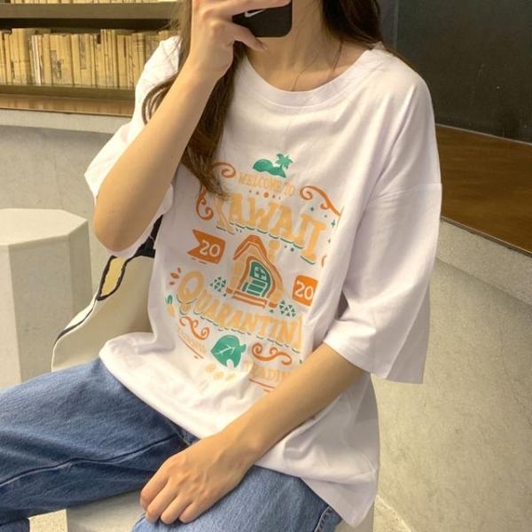 여름 시원한 여자 면 반팔 프린팅 예쁜 반팔티 티셔츠