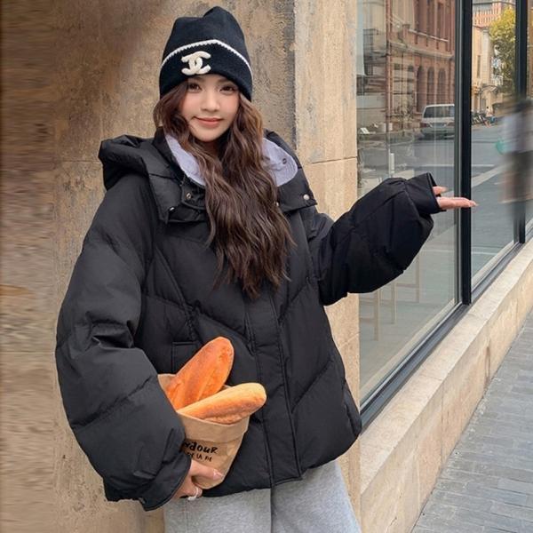 G126802 배색포인트 후드패딩 자켓점퍼