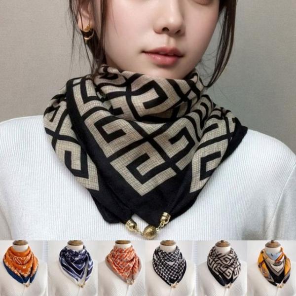 고급스럽고 매력적인 패턴 자석 마그네틱 여성 스카프