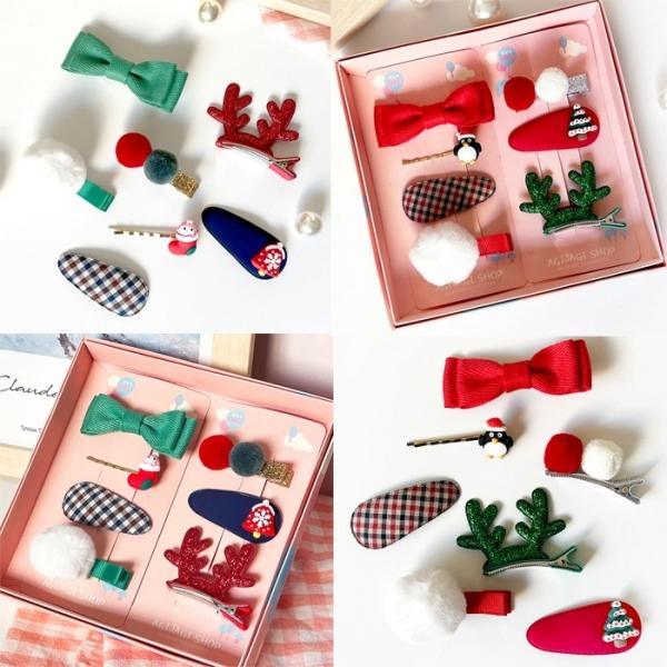 신상 스노우 크리스마스 7종 헤어핀세트   선물박스   크리스마스신상
