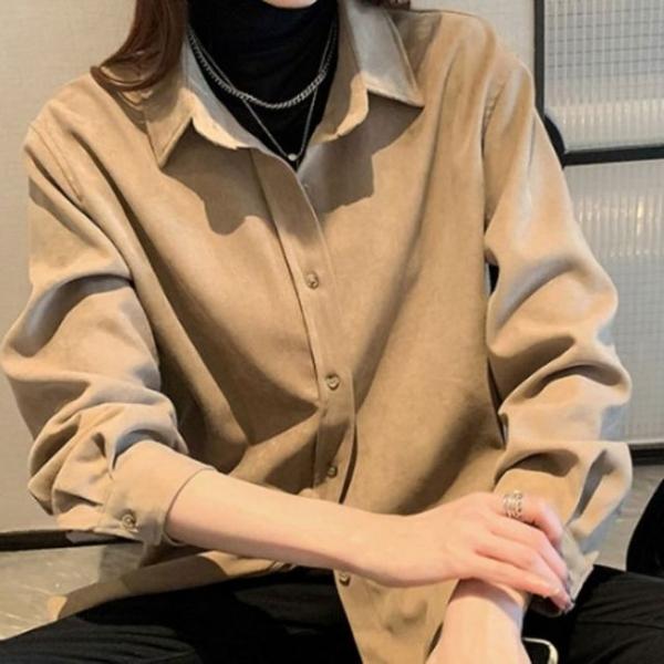 여성 코듀로이 셔츠 여자 긴팔 와이셔츠 남방 4색