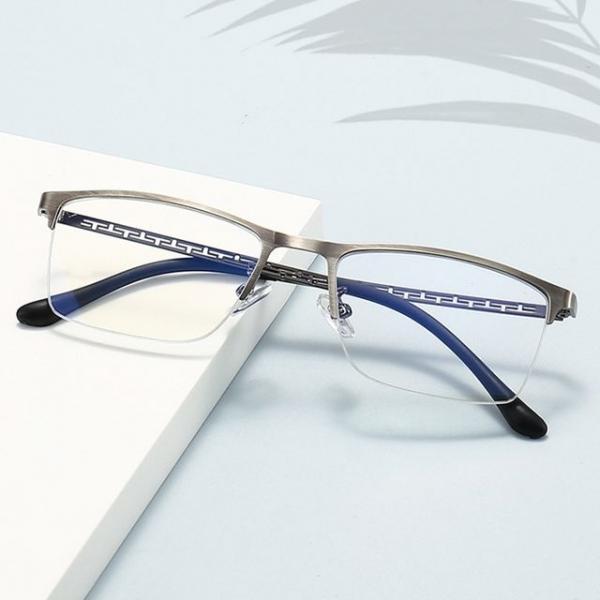 가벼운 남성 사각 스퀘어 반무테 안경