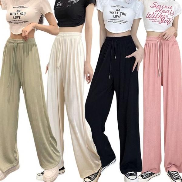 여성 여름 주름팬츠 와이드팬츠 통바지 롱바지