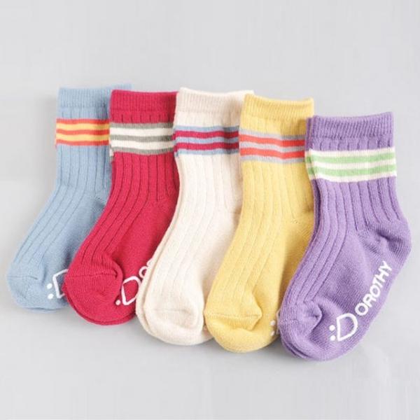 유아동 골지 양말세트 5족 주니어 양말 어린이 선물