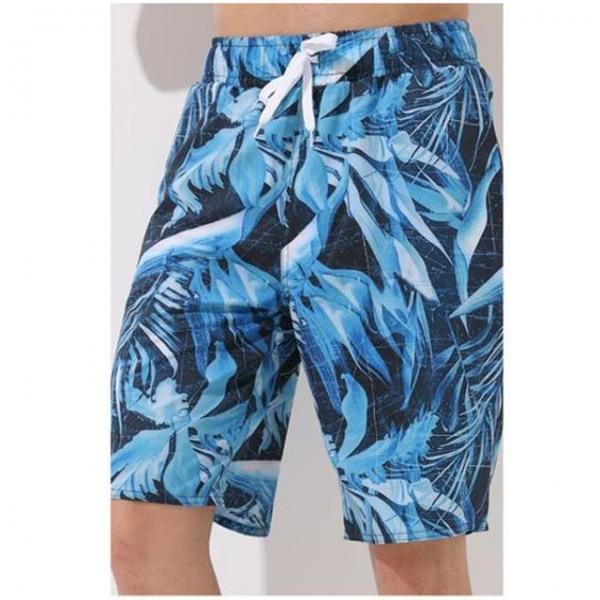 남자 수영바지 블루 패턴 레쉬가드 반바지 남자하의