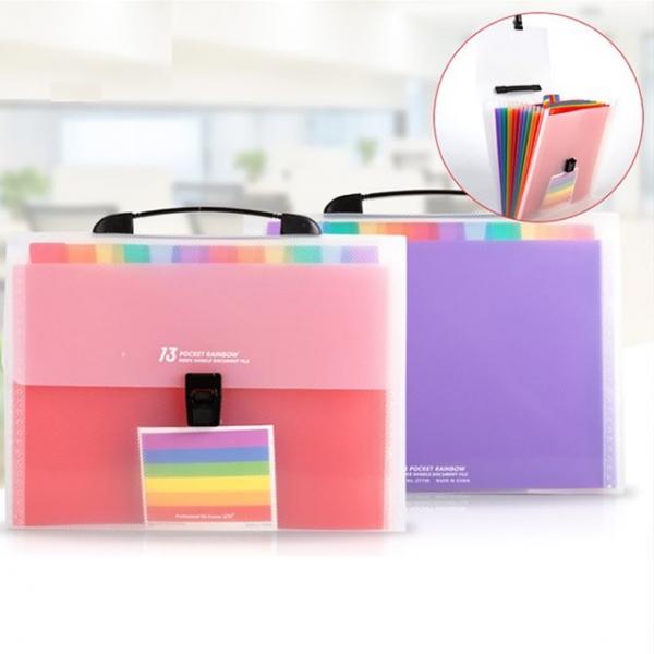 레인보우 포켓 파일 13칸 컬러 파일가방