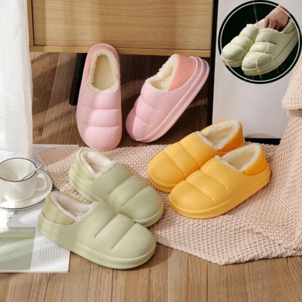 브레드 EVA 털 슬리퍼 가벼운 방한 털안감 실내화 거실화 슬리퍼