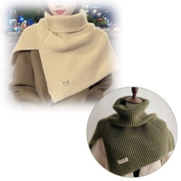 겨울 여성 니트 넥워머 숄더 터틀넥 멀티 폴라 목도리
