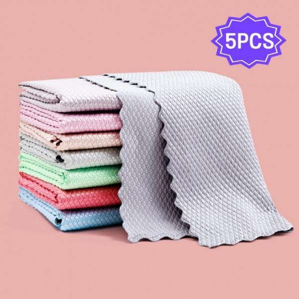 부드러운 극세사 비늘무늬 주방행주(30cmX40cm) 5매입 판촉용 사은품