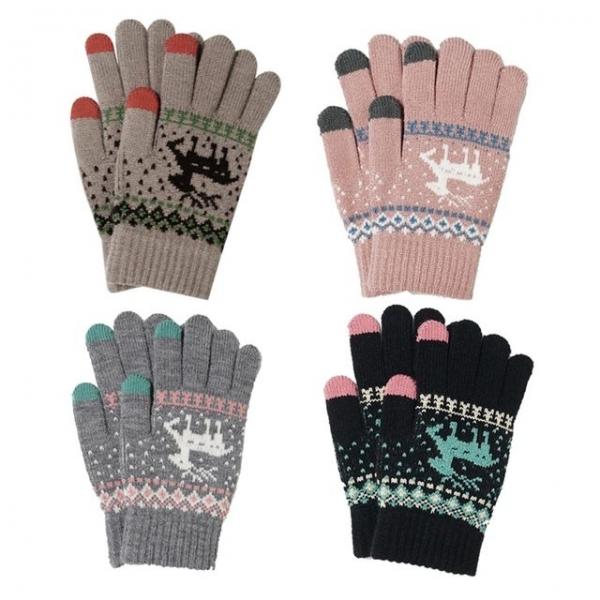 겨울니트 터치 장갑 남자 여자 루돌프 스노우장갑