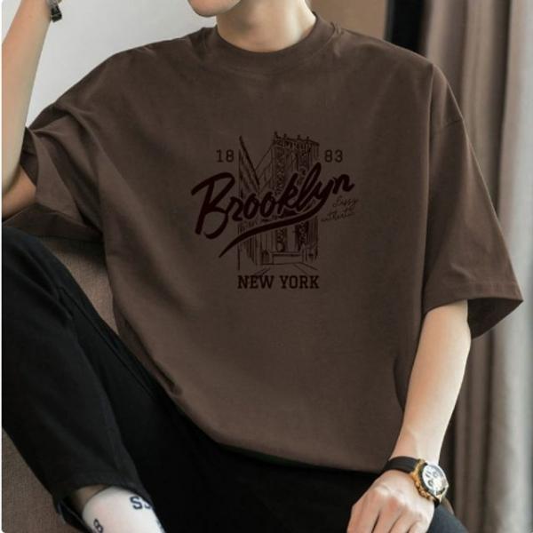 남자 브루클린 남녀공용 오버핏 레터링 반팔티 6컬러