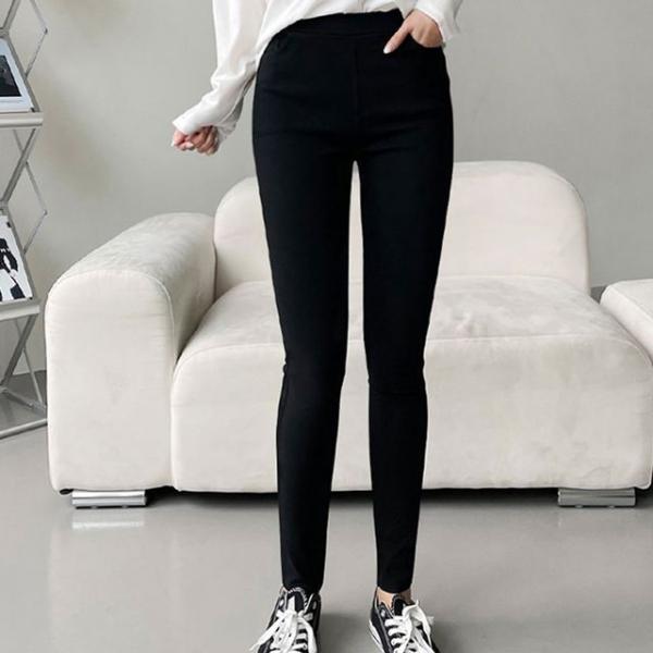 여자 스판 밴딩 스키니 팬츠 캐주얼 슬림 편한 바지