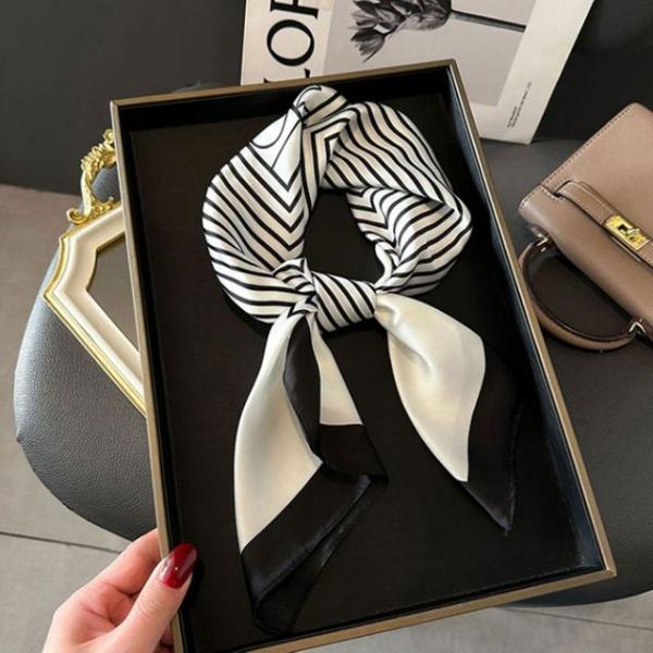 여성 데일리 실크 스카프 봄 가을 사각 롱 스카프