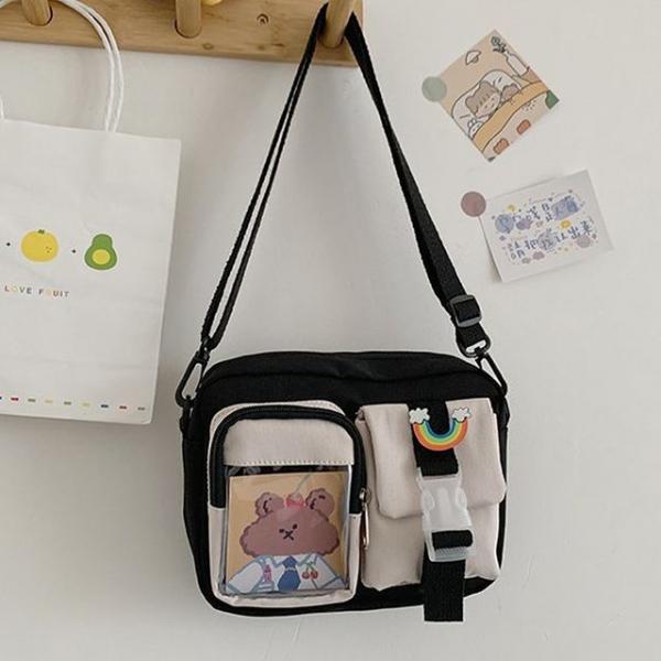 미니투톤메신저백 크로스백 패브릭 천 데일리 가방