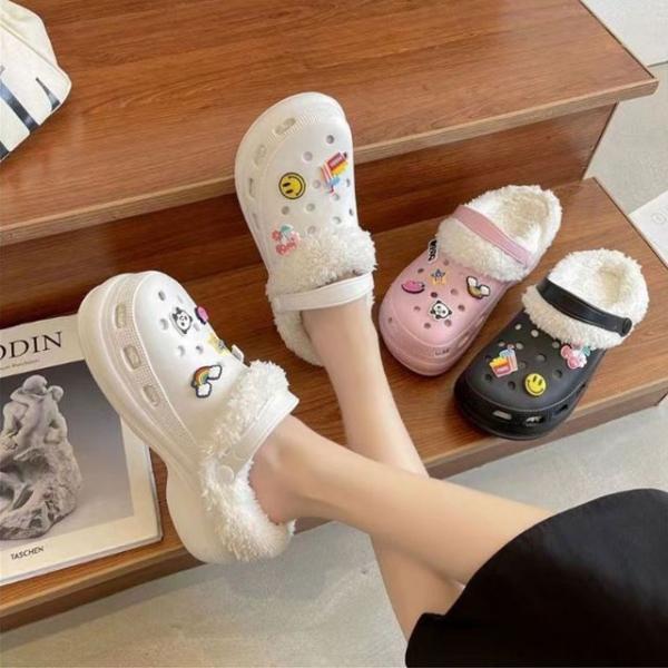 여름 겨울 슬리퍼 샌들 방한 내피털 따뜻한 신발