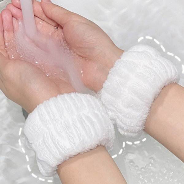 세안 손목 밴드 극세사 화이트