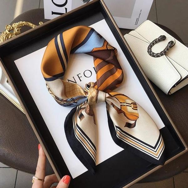 여성 고급스러운 패턴 6종 실크 스카프