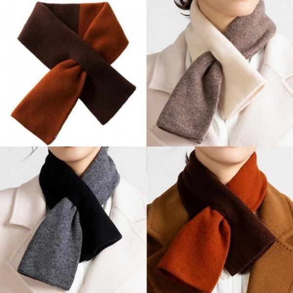 100% 캐시미어 울 가을 겨울 간절기 투톤 간편 머플러
