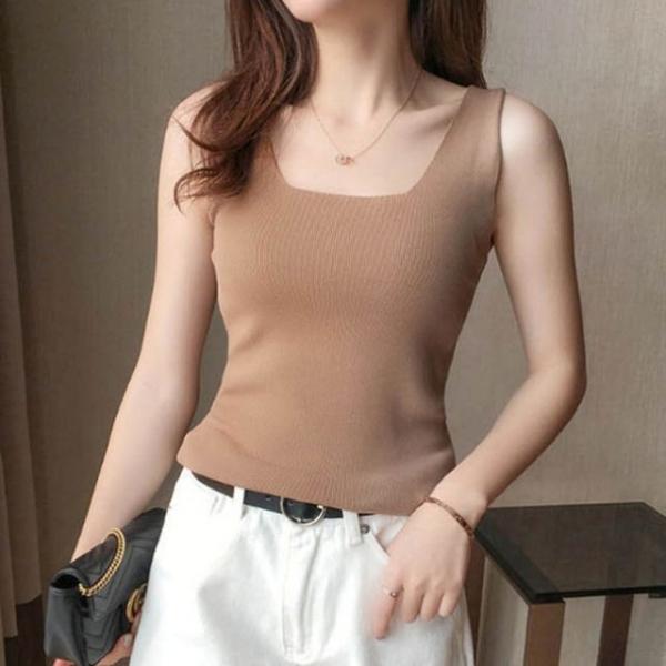 여성 신축성 좋은 소재 스퀘어넥 가벼운 이너 나시