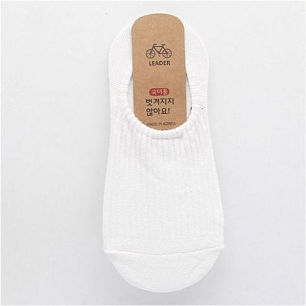 여자 기본 스타일 골지 페이크 데일리 삭스 흰색