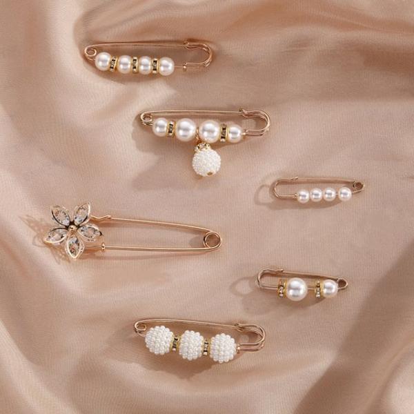 진주 옷핀 스타일 여성 패션 브로치 5종 세트