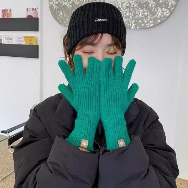 -당일출고-겨울 핑거홀 로고 니트 장갑 스마트폰터치 겨울 장갑 7종
