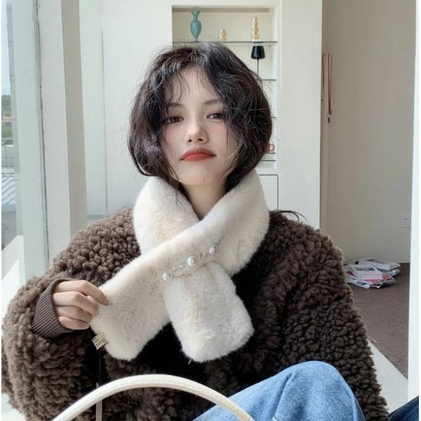 -당일출고- 겨울 진주라인 퍼 목도리 페이크퍼 머플러 털 스카프