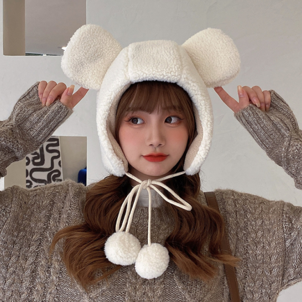 -당일출고- 포근 곰돌이 모자 겨울 방한 여성 털모자