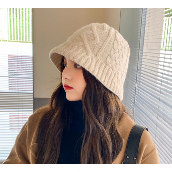-당일출고- 꽈배기 버킷햇 겨울모자 털모자 벙거지모자