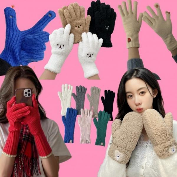 *새롬샵* 최신상 겨울 장갑 모음전   스마트폰터치 손가락 구멍 니트 장갑
