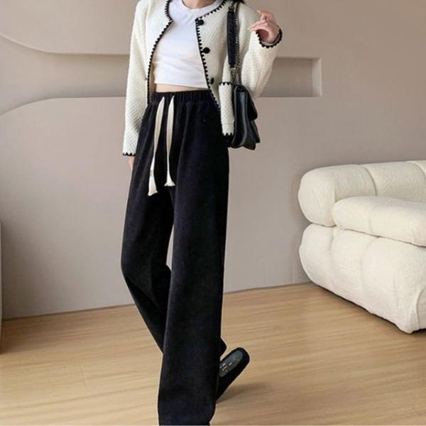 겨울 기모 밴딩 와이트 코듀로이 니트 바지 FM879