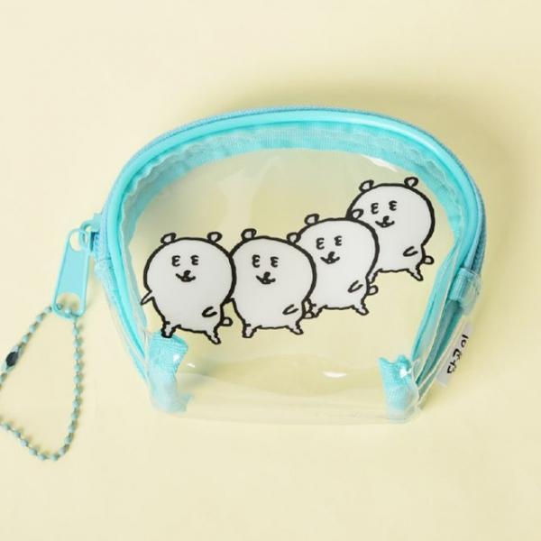 담곰이 민트 반원 투명파우치