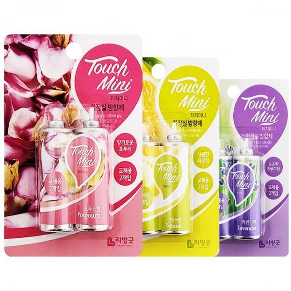리빙굿 터치미니 화장실방향제(교체용2p) 실내용 분사