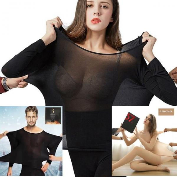 초경량 초박 핫이너웨어 남성/여성 내의 상하세트