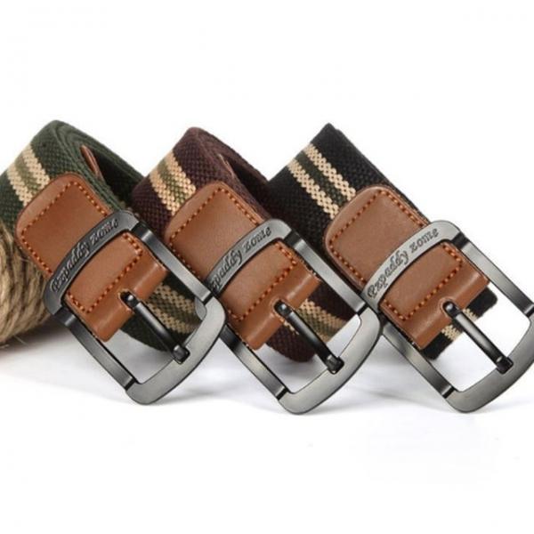 남자 캐주얼 세미정장 청바지 카키색 블랙 벨트