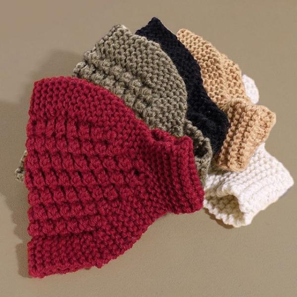 겨울 뜨개 니트 두건 모자 반다나 헤어밴드 머리띠
