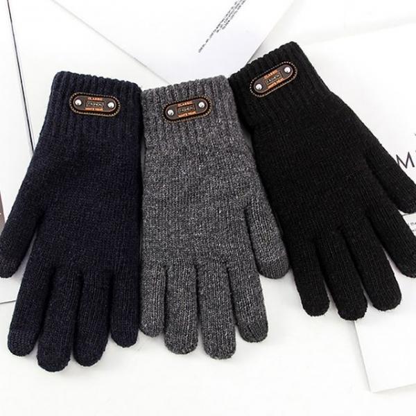 남성 출퇴근 데일리 겨울 외출 두툼 터치 니트 장갑