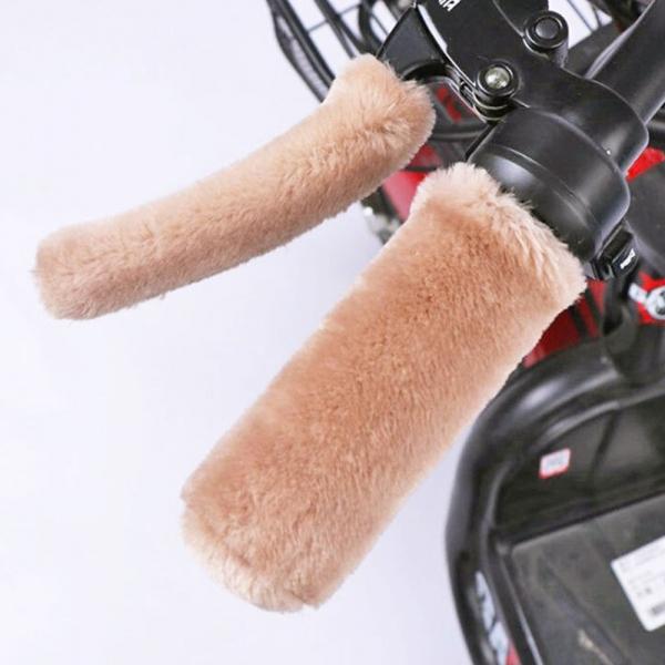 겨울용 오토바이 핸들 털 커버(베이지) G