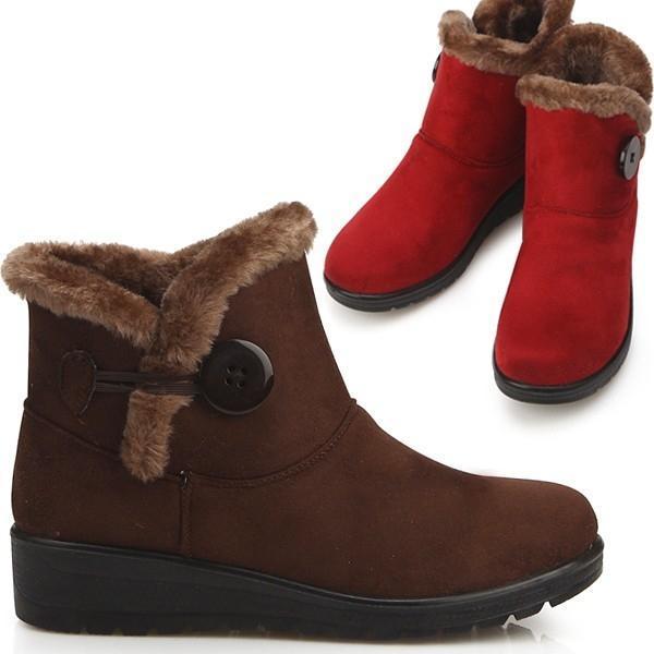 여성 털부츠 통굽화 방한화 반부츠 571